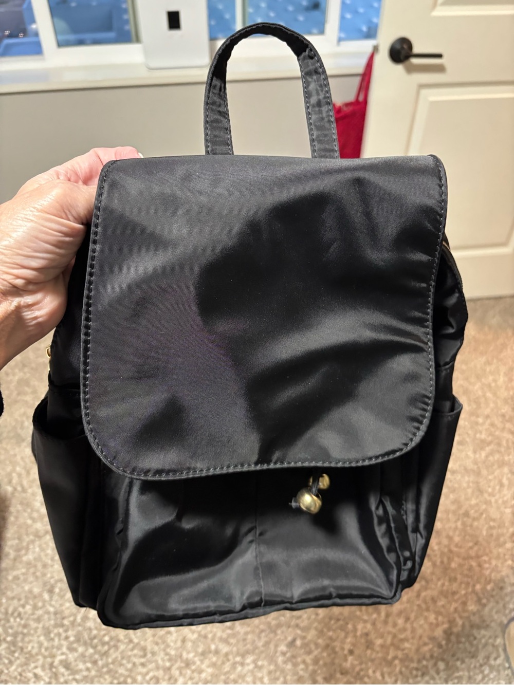 Classic Black Women's Nylon Backpack - Versatile Everyday Bag